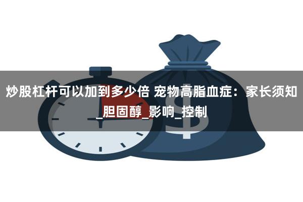 炒股杠杆可以加到多少倍 宠物高脂血症：家长须知_胆固醇_影响_控制