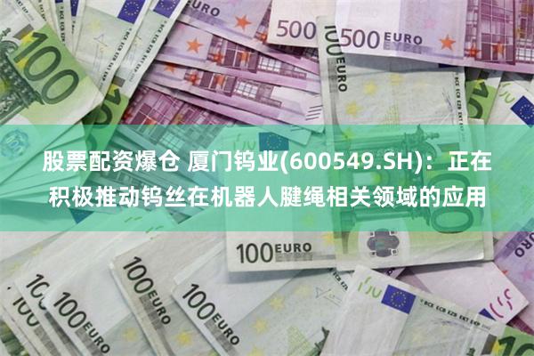 股票配资爆仓 厦门钨业(600549.SH)：正在积极推动钨丝在机器人腱绳相关领域的应用